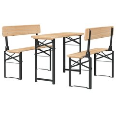 vidaXL 3-daļīgs galda un krēslu komplekts, egles masīvkoks цена и информация | Комплекты уличной мебели | 220.lv