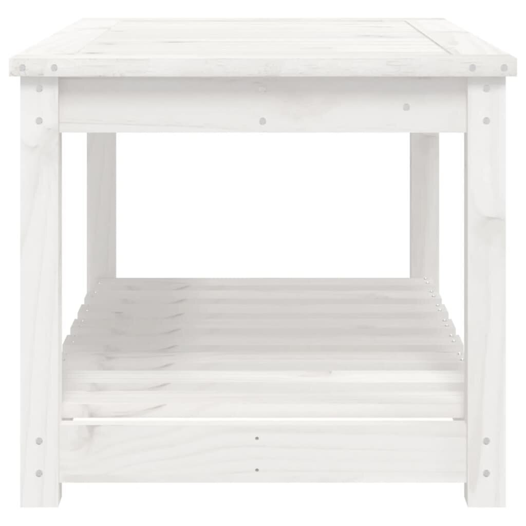 vidaXL dārza galds, 82,5x50,5x45 cm, priedes masīvkoks, balts cena un informācija | Dārza galdi | 220.lv