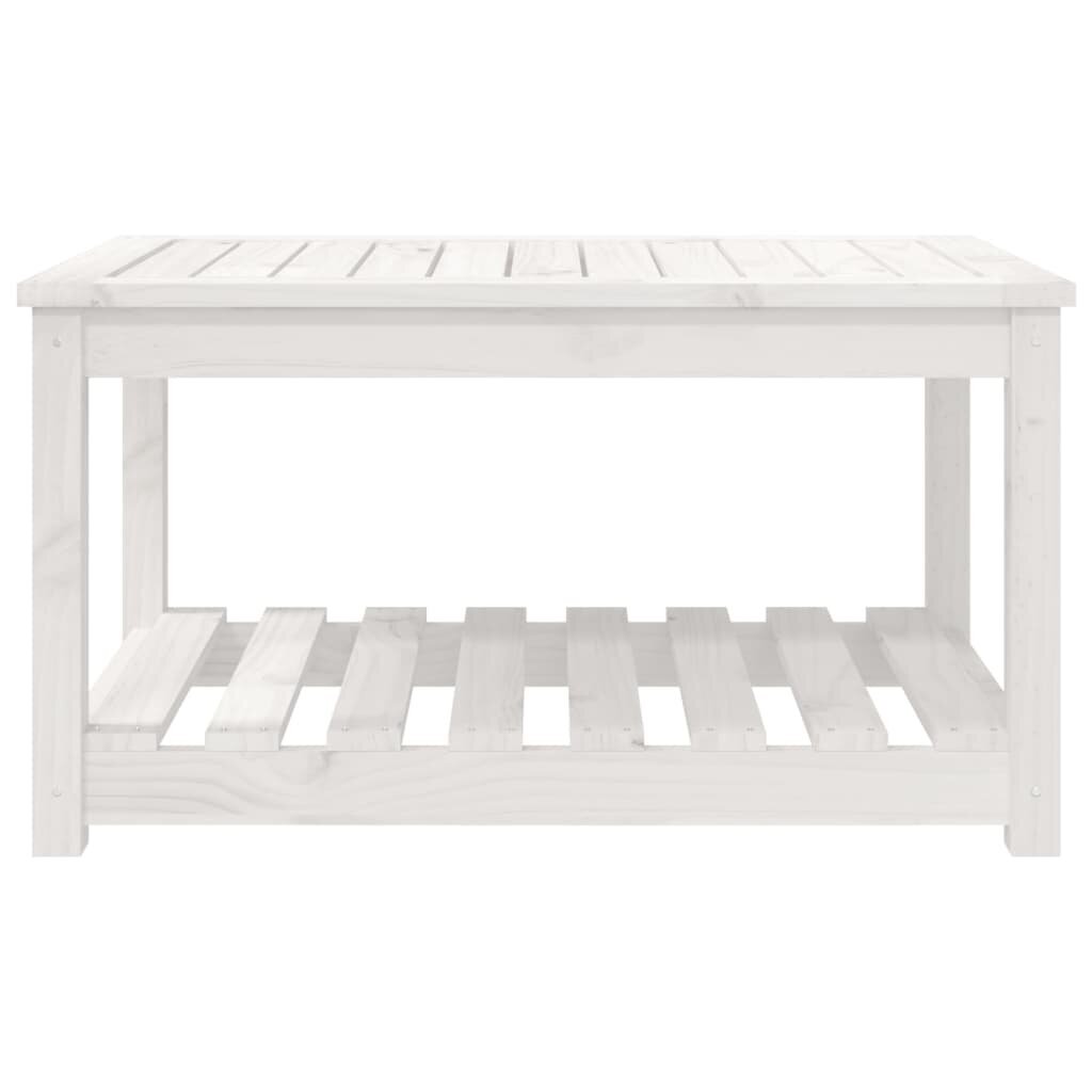 vidaXL dārza galds, 82,5x50,5x45 cm, priedes masīvkoks, balts cena un informācija | Dārza galdi | 220.lv