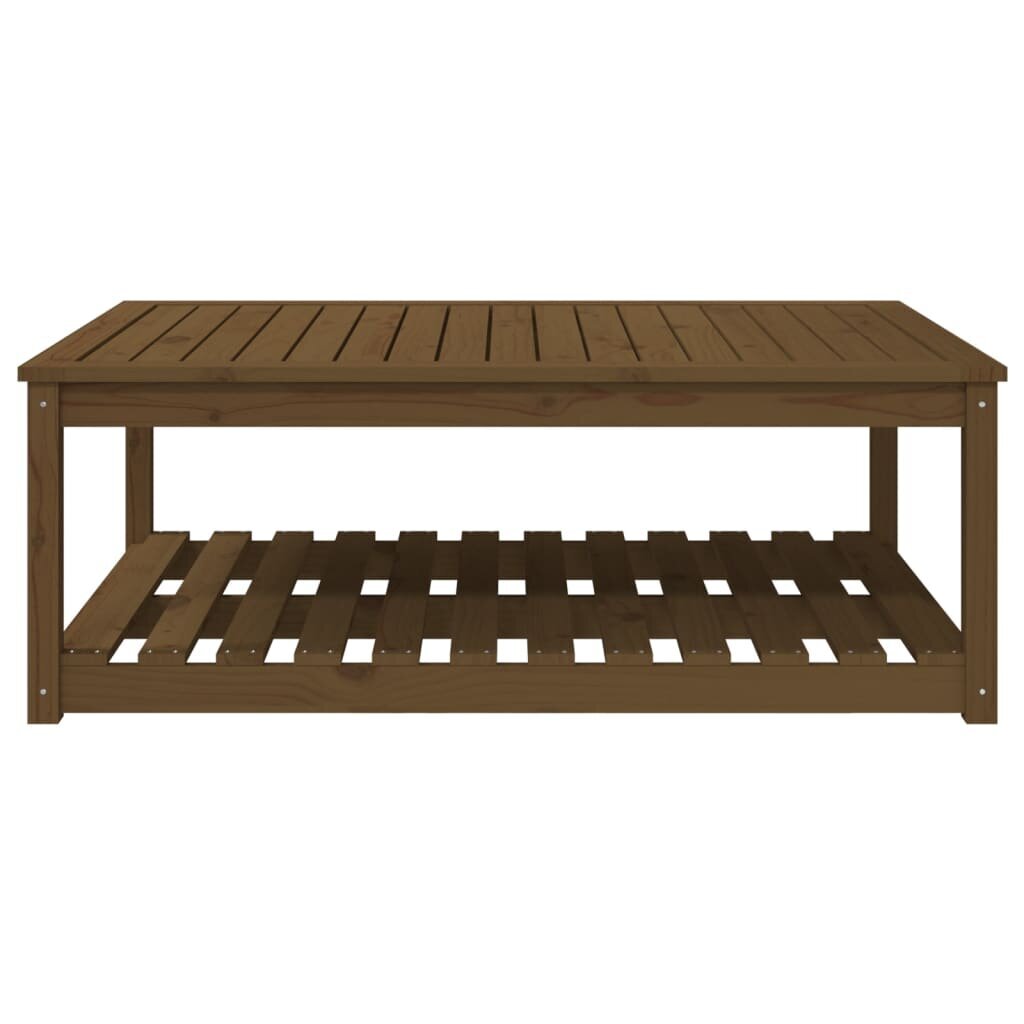 vidaXL dārza galds, medus brūns, 121x82,5x45 cm, priedes masīvkoks cena un informācija | Dārza galdi | 220.lv