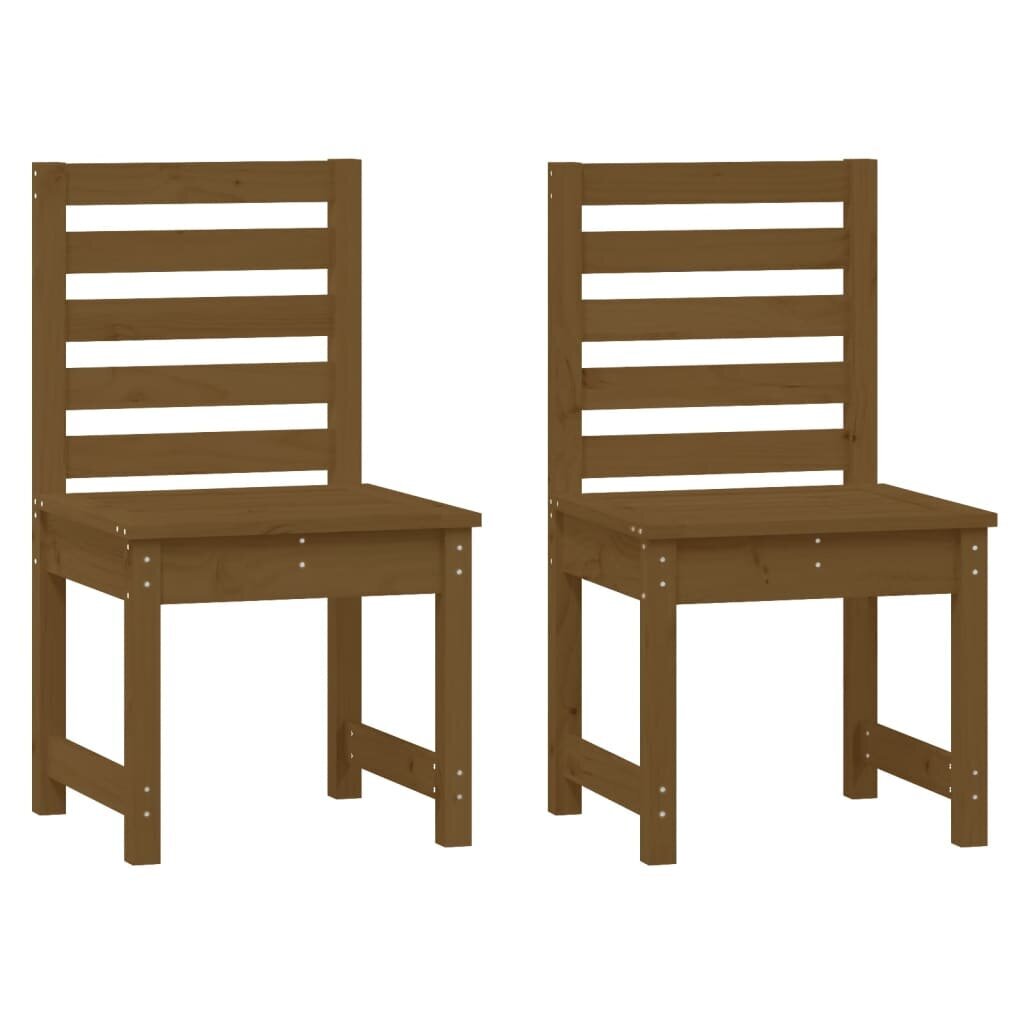 vidaXL dārza krēsli, 2 gb., brūni, 40,5x48x91,5 cm, priedes masīvkoks цена и информация | Dārza krēsli | 220.lv