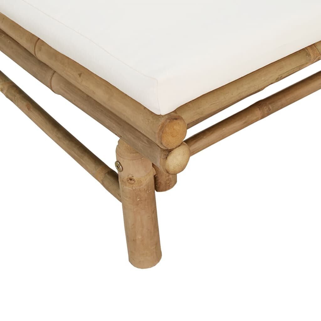 vidaXL dārza krēsli ar krēmbaltiem matračiem, 2 gab., bambuss цена и информация | Dārza krēsli | 220.lv