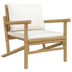 vidaXL dārza krēsli ar krēmbaltiem matračiem, 2 gab., bambuss cena un informācija | Dārza krēsli | 220.lv