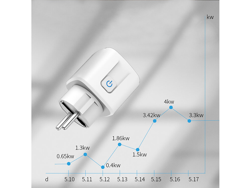 Inteliģentais elektrības kontaktligzdas wifi taimeris 16a cena un informācija | Elektrības slēdži, rozetes | 220.lv