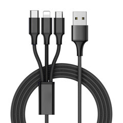 USB-кабель 3 в 1 для iphone/micro usb/type-c 1, 2 м цена и информация | Кабели для телефонов | 220.lv