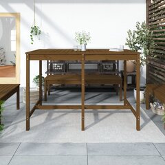 vidaXL dārza galds, medus brūns, 159,5x82,5x110 cm, priedes masīvkoks cena un informācija | Dārza galdi | 220.lv