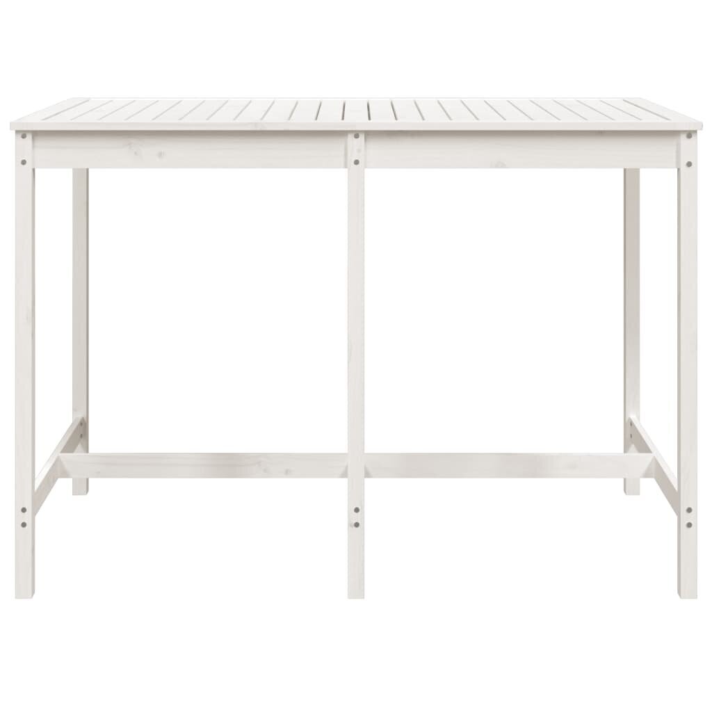 vidaXL dārza galds, balts, 159,5x82,5x110 cm, priedes masīvkoks cena un informācija | Dārza galdi | 220.lv