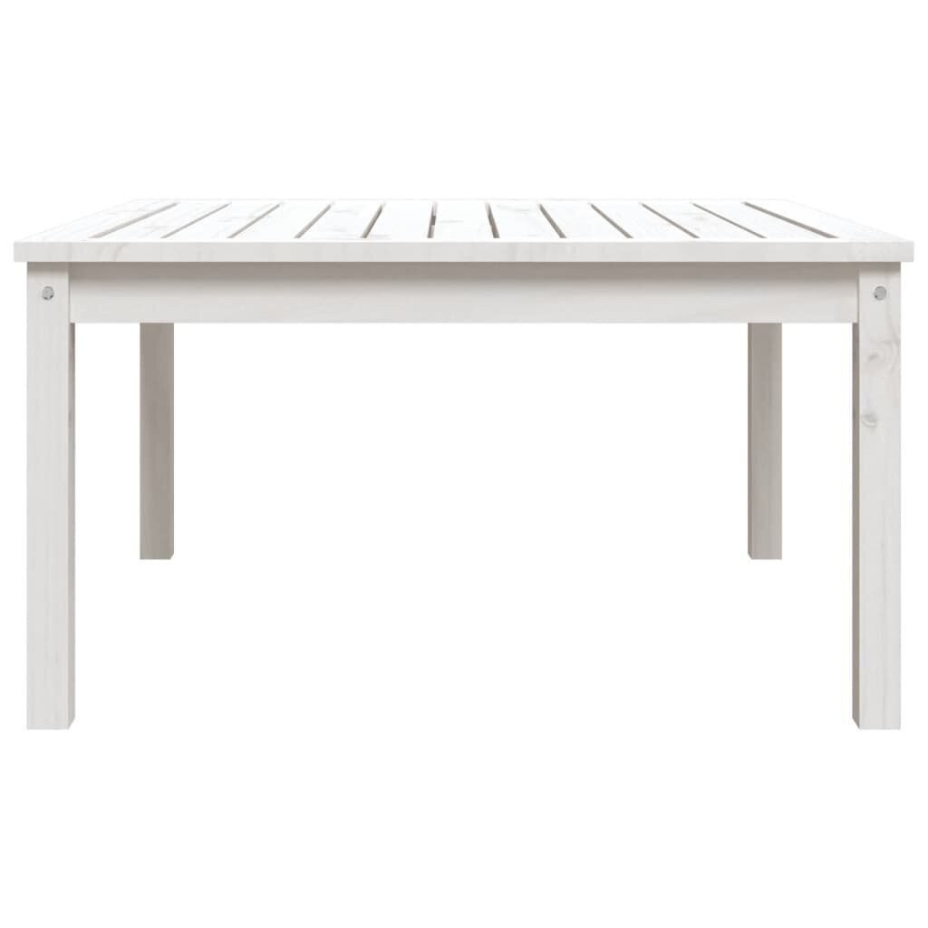vidaXL dārza galds, balts, 82,5x82,5x45 cm, priedes masīvkoks cena un informācija | Dārza galdi | 220.lv