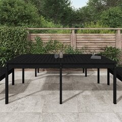 vidaXL dārza galds, melns, 203,5x100x76 cm, priedes masīvkoks cena un informācija | Dārza galdi | 220.lv