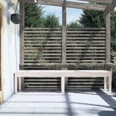 vidaXL divvietīgs dārza sols, balts, 203,5x44x45 cm, priedes masīvkoks cena un informācija | Dārza soli | 220.lv