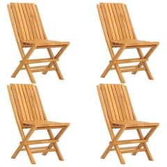 vidaXL saliekami dārza krēsli, 4 gab., 47x47x89 cm, masīvs tīkkoks cena un informācija | Dārza krēsli | 220.lv