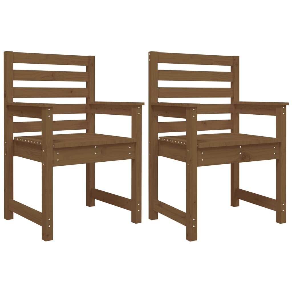 vidaXL dārza krēsli, 2 gb., 60x48x91cm, priedes masīvkoks, brūni цена и информация | Dārza krēsli | 220.lv