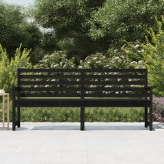 vidaXL dārza sols, melns, 203,5x48x91,5 cm, priedes masīvkoks cena un informācija | Dārza soli | 220.lv