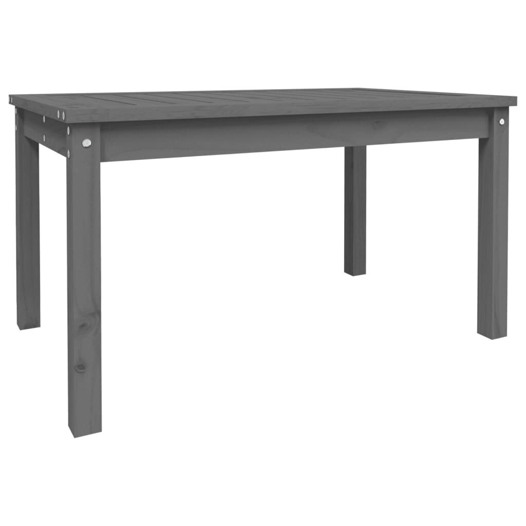 vidaXL dārza galds, 82,5x50,5x45 cm, priedes masīvkoks, pelēks cena un informācija | Dārza galdi | 220.lv