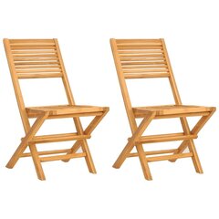 vidaXL saliekami dārza krēsli, 2 gab., 47x62x90 cm, masīvs tīkkoks cena un informācija | Dārza krēsli | 220.lv