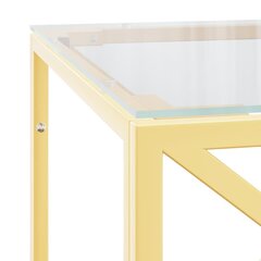 vidaXL kafijas galdiņš, 110x45x45 cm, nerūsējošs tērauds un stikls cena un informācija | Žurnālgaldiņi | 220.lv
