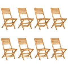 vidaXL saliekami dārza krēsli, 8 gab., 47x62x90 cm, masīvs tīkkoks cena un informācija | Dārza krēsli | 220.lv