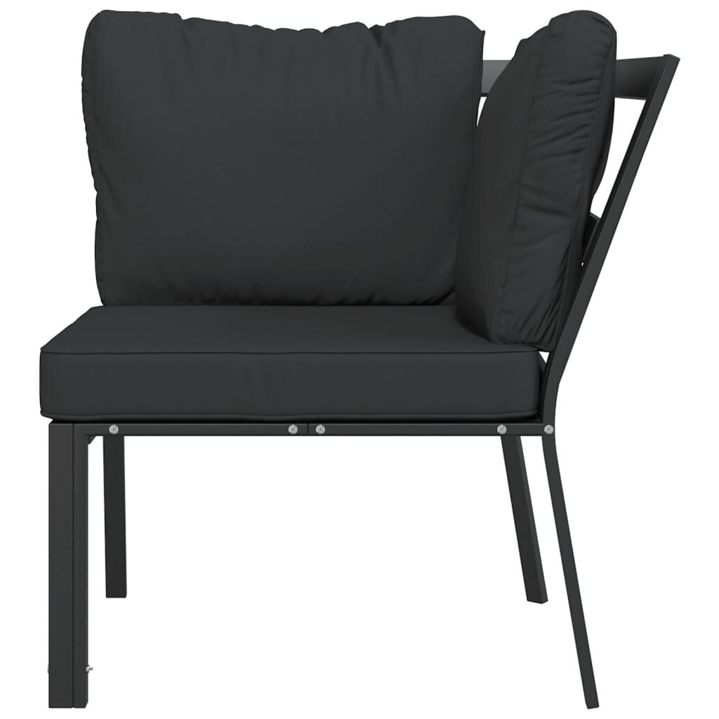 vidaXL dārza krēsls ar pelēkiem matračiem, 76x76x79 cm, tērauds цена и информация | Dārza krēsli | 220.lv