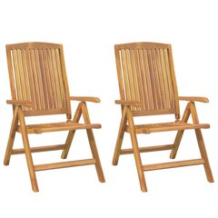 vidaXL dārza krēsli, atgāžami, 2 gab., masīvs tīkkoks cena un informācija | Dārza krēsli | 220.lv