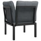 vidaXL dārza stūra krēsls ar matračiem, melns, pelēks, PE rotangpalma цена и информация | Dārza krēsli | 220.lv