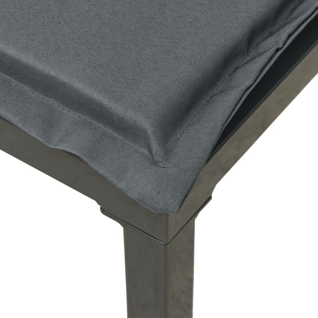 vidaXL dārza stūra krēsls ar matračiem, melns, pelēks, PE rotangpalma цена и информация | Dārza krēsli | 220.lv