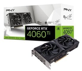 PNY GeForce RTX 4060 Ti Verto Dual Fan DLSS 3 (VCG4060T8DFXPB1) цена и информация | Видеокарты (GPU) | 220.lv