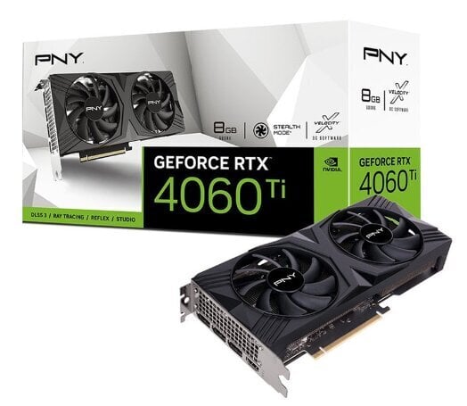 PNY GeForce RTX 4060 Ti Verto Dual Fan DLSS 3 (VCG4060T8DFXPB1) цена и информация | Videokartes (GPU) | 220.lv