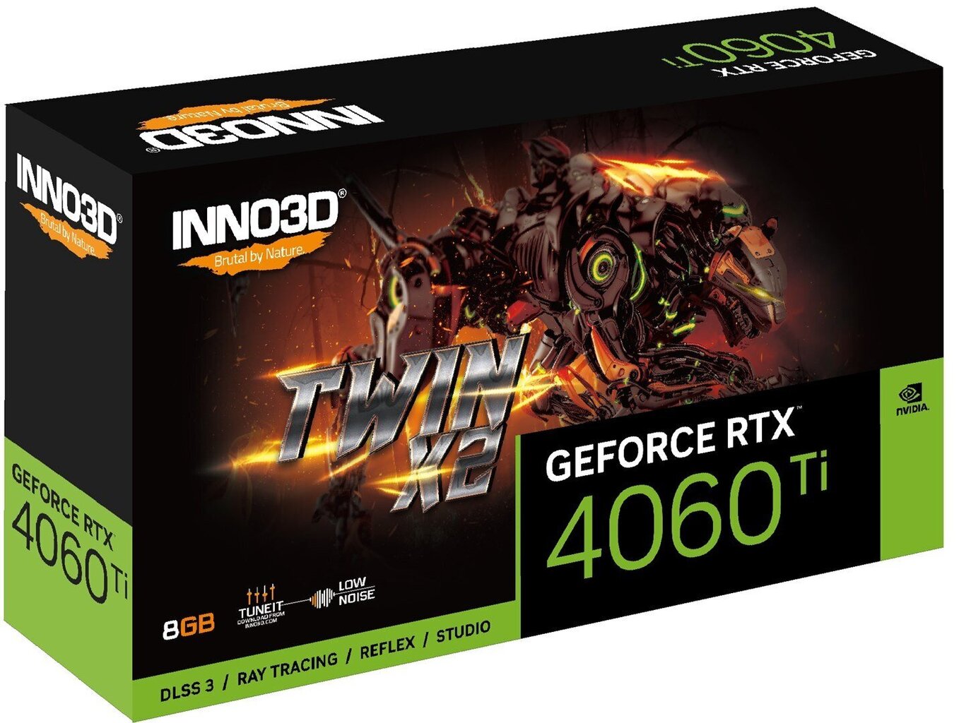 Inno3D GeForce RTX 4060 Ti Twin X2 (N406T2-08D6-171153N) cena un informācija | Videokartes (GPU) | 220.lv