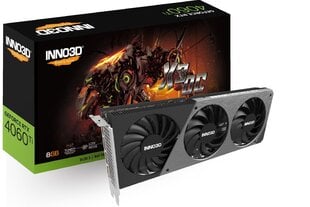 Inno3D GeForce RTX 4060 Ti X3 OC (N406T3-08D6X-171153L) цена и информация | Видеокарты (GPU) | 220.lv