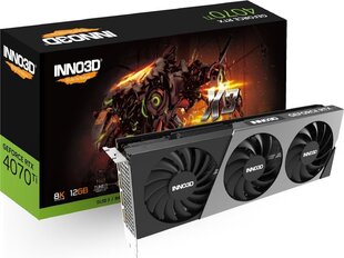 Inno3D GeForce RTX 4070 Ti X3 (N407T3-126X-186148N) cena un informācija | Videokartes (GPU) | 220.lv