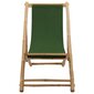 vidaXL pludmales krēsls, bambuss un zaļš audekls cena un informācija | Dārza krēsli | 220.lv