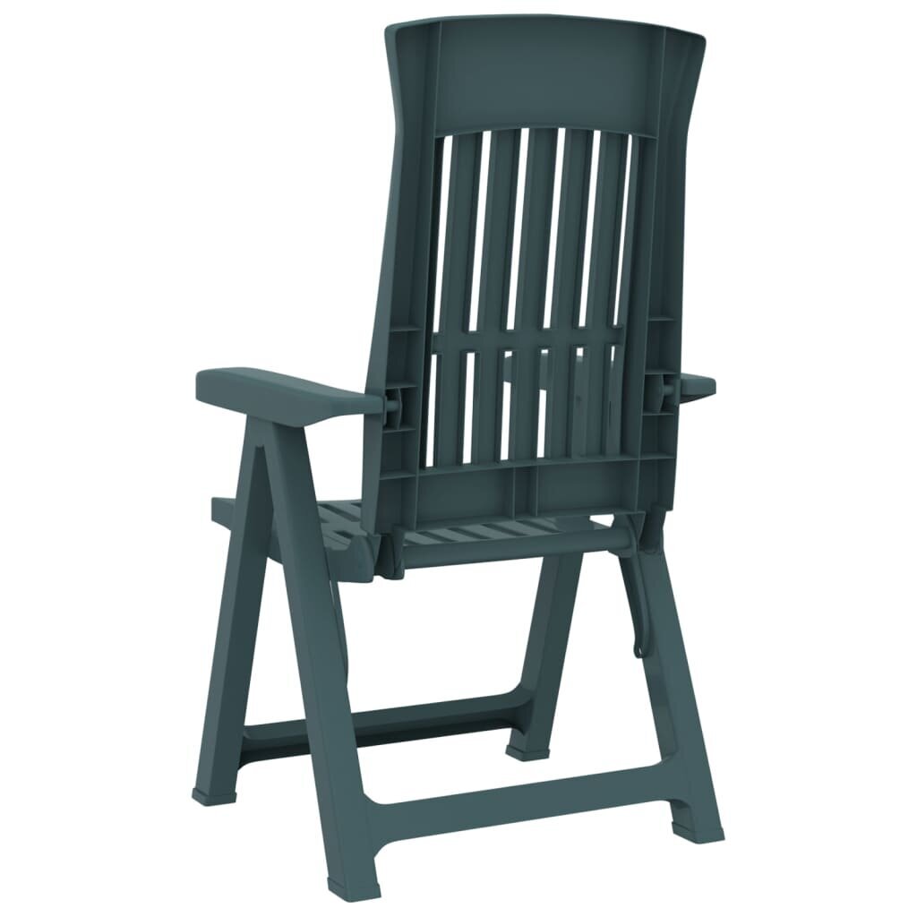 vidaXL dārza nolaižamie krēsli, 2 gab., zaļš, PP цена и информация | Dārza krēsli | 220.lv