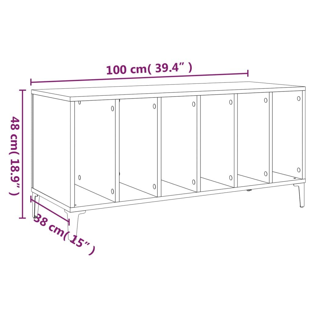 vidaXL skapītis, 100x38x48 cm, inženierijas koks, ozolkoka krāsa cena un informācija | Skapji | 220.lv