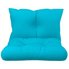 vidaXL palešu dīvānu matrači, 2 gab., tirkīzzils audums cena un informācija | Krēslu paliktņi | 220.lv