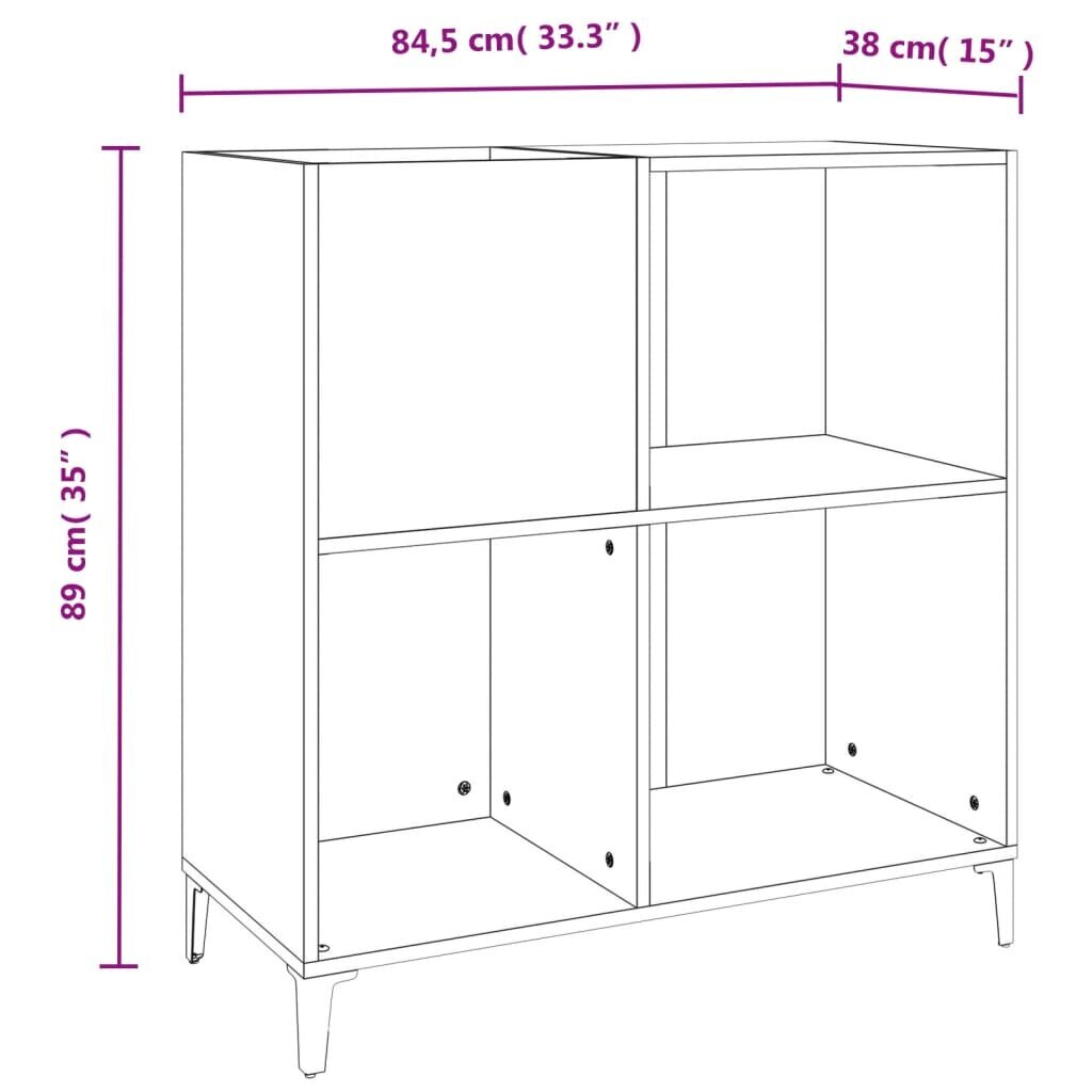 Vinila skaņuplašu skapis, 84,5x38x89cm, koka cena un informācija | Skapji | 220.lv