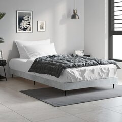 vidaXL gultas rāmis, betona pelēks, 90x190 cm, inženierijas koks cena un informācija | Gultas | 220.lv