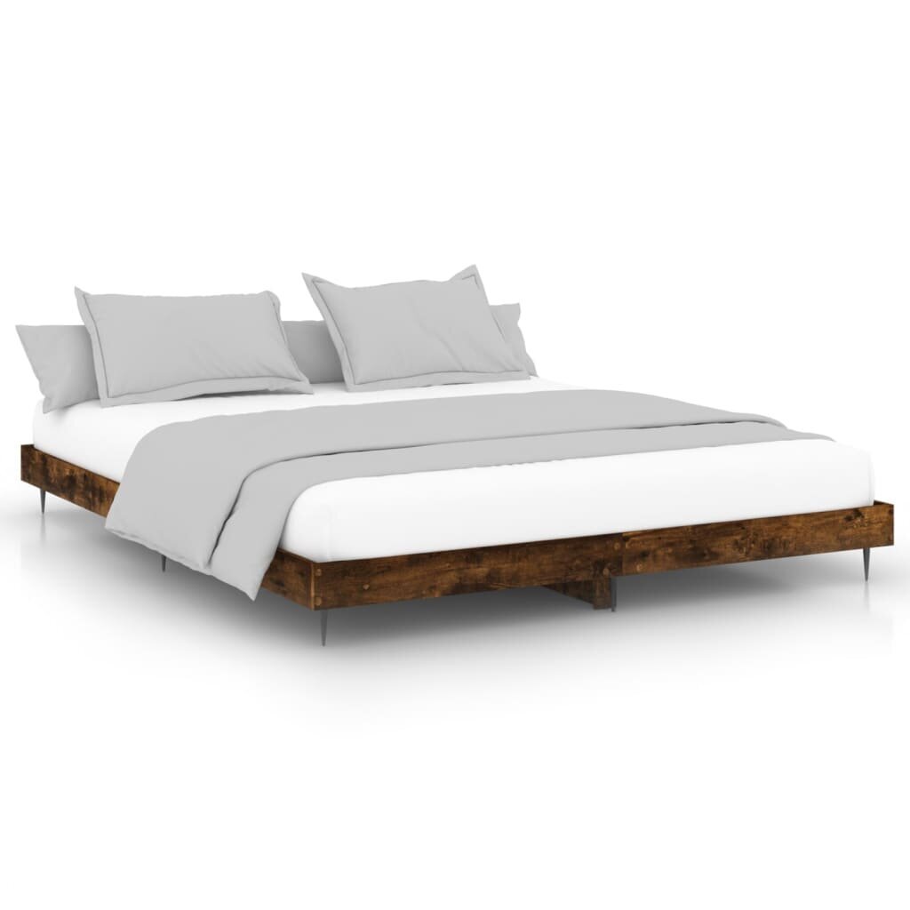 vidaXL gultas rāmis, 180x200 cm, inženierijas koks, ozolkoka krāsa cena un informācija | Gultas | 220.lv