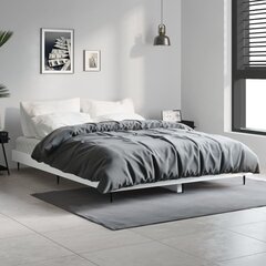vidaXL gultas rāmis, balts, 140x190 cm, inženierijas koks cena un informācija | Gultas | 220.lv