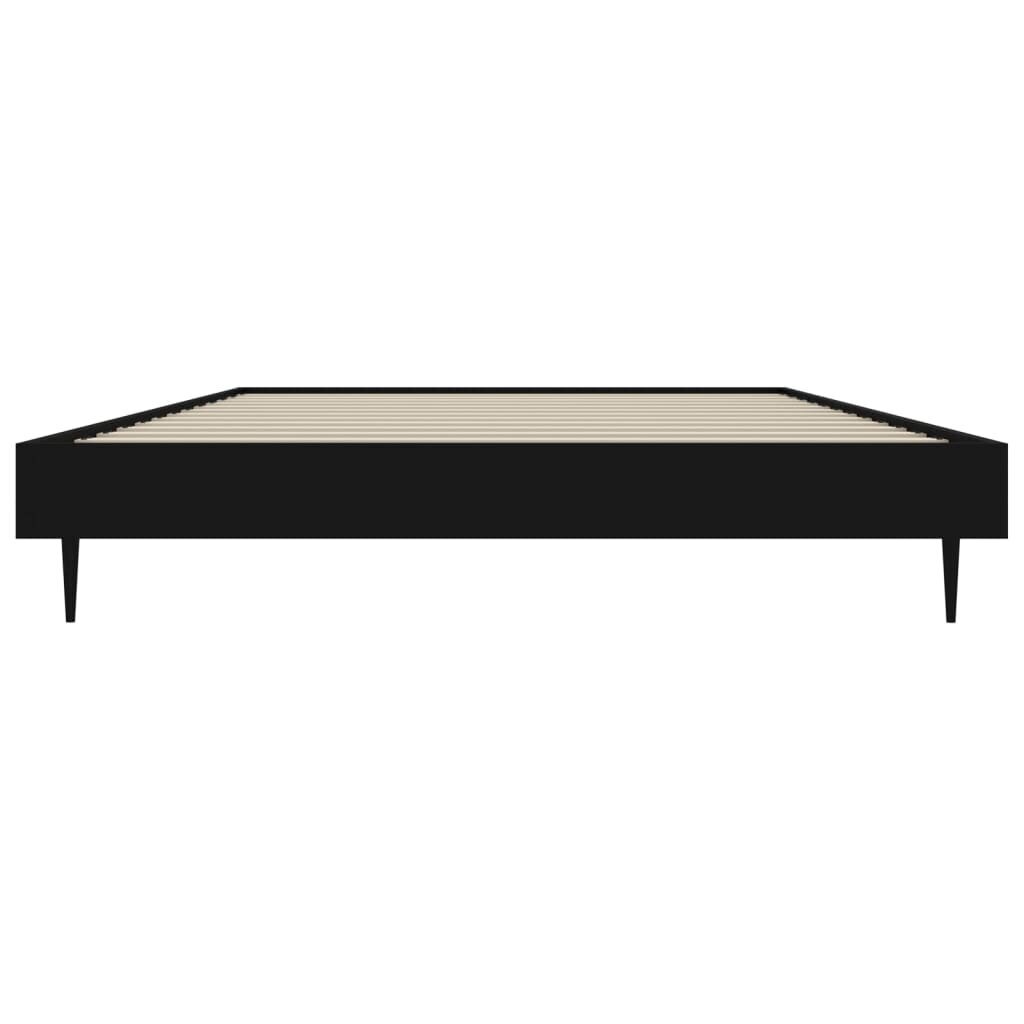 vidaXL gultas rāmis, melns, 90x190 cm, inženierijas koks cena un informācija | Gultas | 220.lv