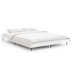 vidaXL gultas rāmis, spīdīgi balts, 140x190 cm, inženierijas koks цена и информация | Кровати | 220.lv