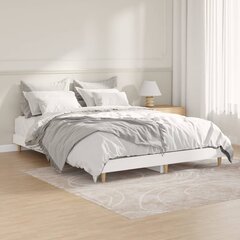 vidaXL gultas rāmis, balts, 135x190 cm, inženierijas koks cena un informācija | Gultas | 220.lv