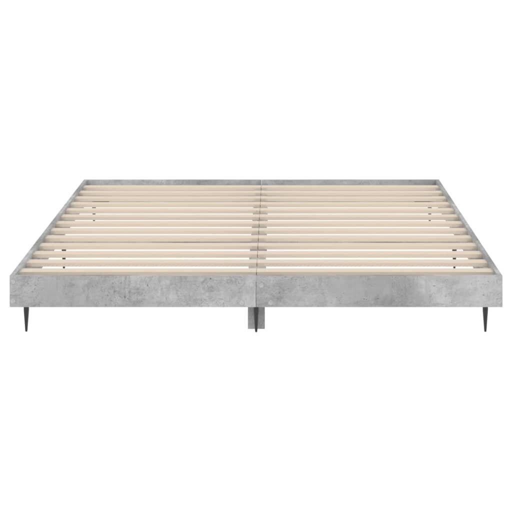 vidaXL gultas rāmis, betona pelēks, 160x200 cm, inženierijas koks cena un informācija | Gultas | 220.lv