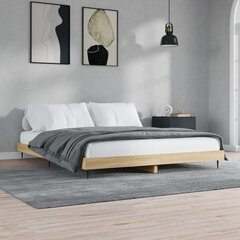 vidaXL gultas rāmis, ozolkoka krāsā, 180x200 cm, inženierijas koks cena un informācija | Gultas | 220.lv