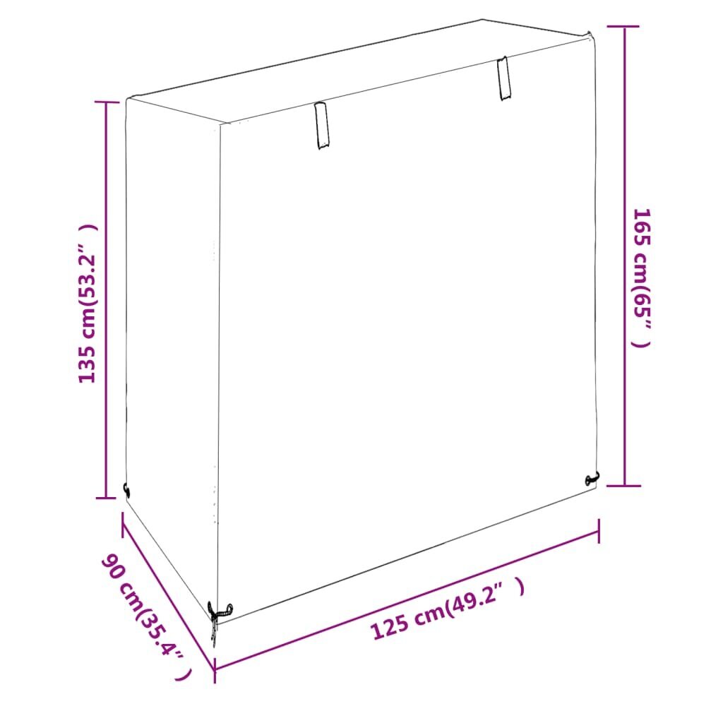 vidaXL šūpoļu sola pārsegi, 2 gab., 125x90x135/165 cm, polietilēns цена и информация | Krēslu paliktņi | 220.lv