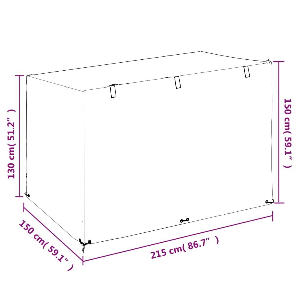vidaXL šūpoļu sola pārsegi, 2 gab., 215x150x130/150 cm, polietilēns cena un informācija | Krēslu paliktņi | 220.lv