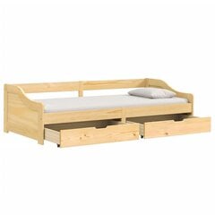 vidaXL dienas gulta IRUN, 2 atvilktnes, 90x200 cm, priedes masīvkoks цена и информация | Кровати | 220.lv