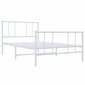 vidaXL gultas rāmis ar galvgali un kājgali, balts metāls, 75x190 cm cena un informācija | Gultas | 220.lv