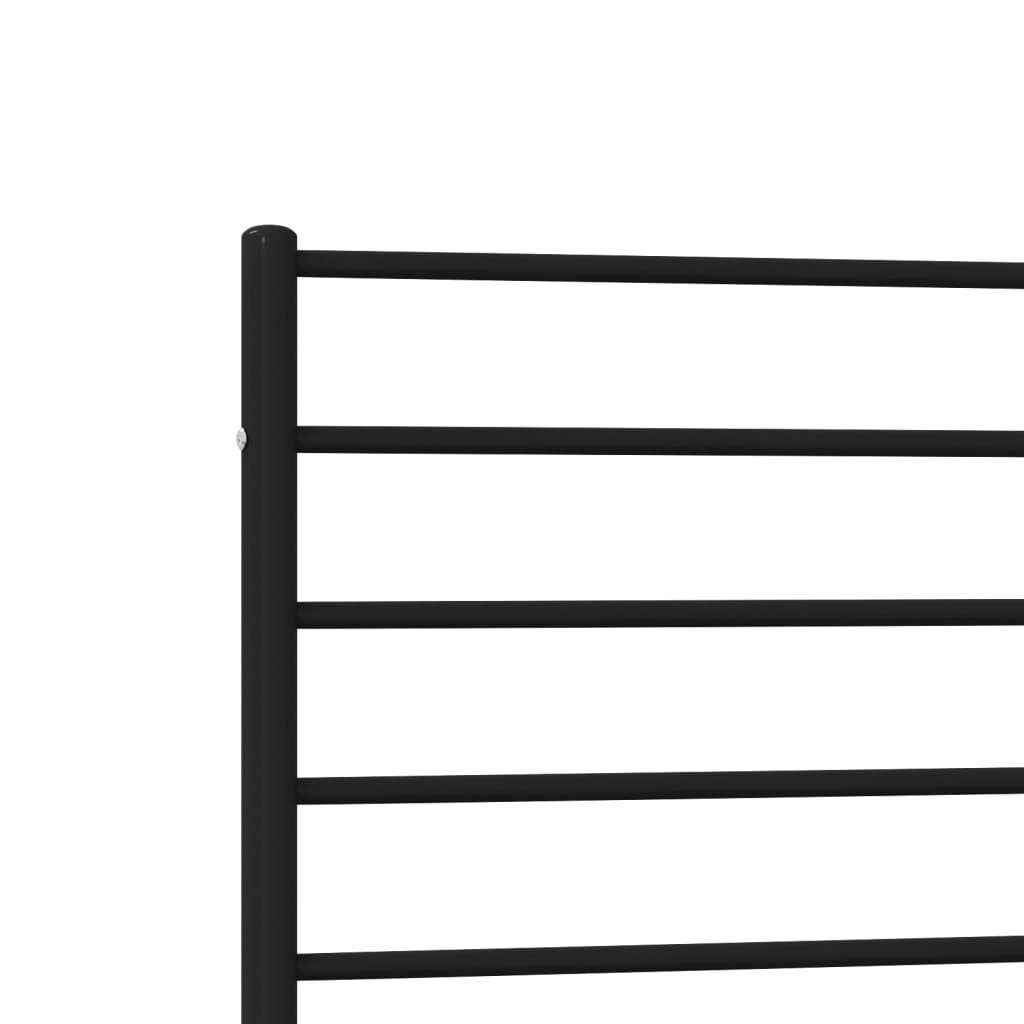 vidaXL gultas rāmis ar galvgali un kājgali, melns metāls, 75x190 cm цена и информация | Gultas | 220.lv