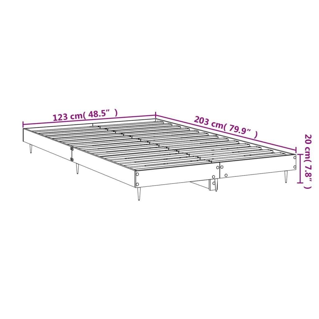 vidaXL gultas rāmis, betona pelēks, 120x200 cm, inženierijas koks cena un informācija | Gultas | 220.lv