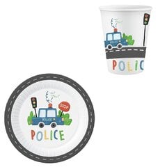 Набор одноразовой посуды на 30 персон "Полицейский" цена и информация | Праздничная одноразовая посуда | 220.lv